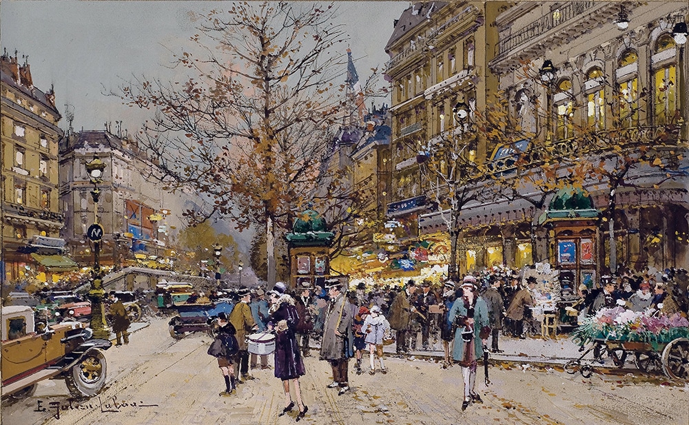 Eugène Galien-Laloue, Paris Boulevard Bonne Nouvelle, 1941.