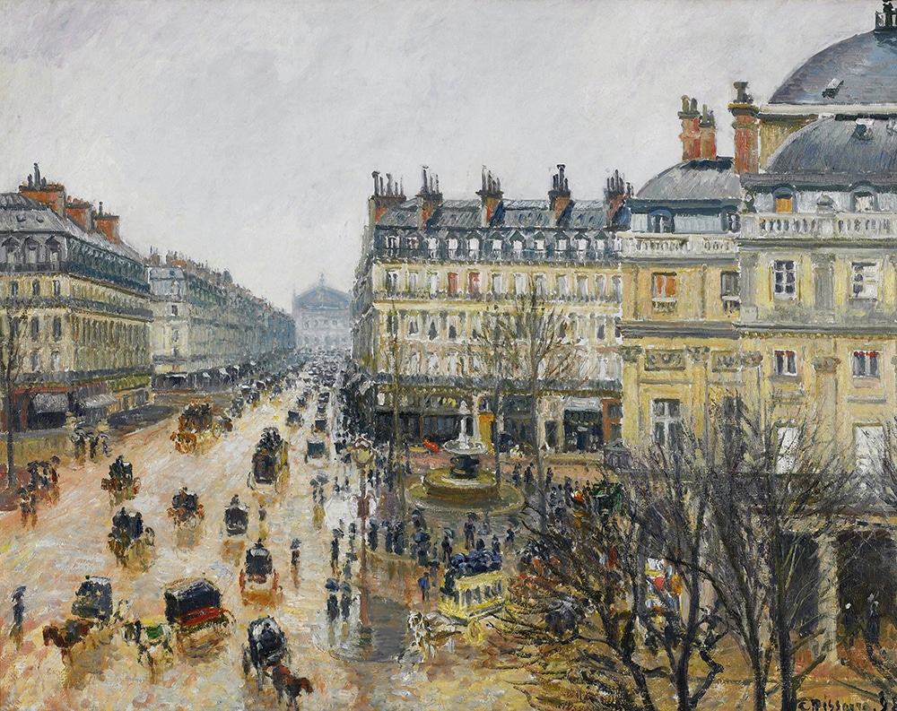Camille Pissarro, Place du Théâtre Français, Paris, effet de pluie, 1898.